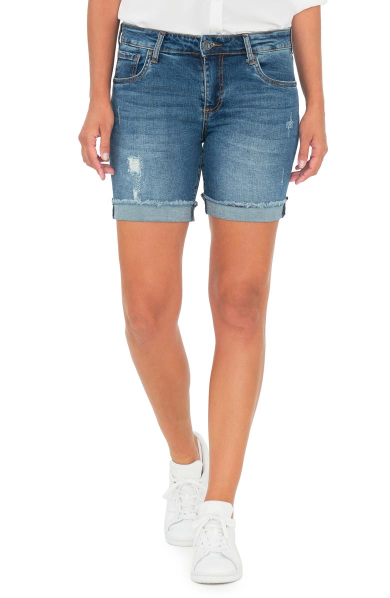 KUT from the Kloth Catherine Boyfriend Distressed Denim Shorts, Main, color, 
