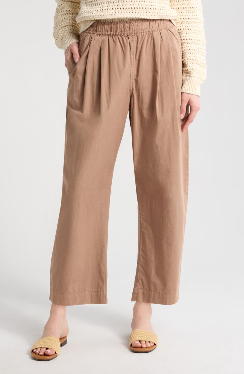 Marine Layer Kyra Poplin Pants, Main, color, Truffle