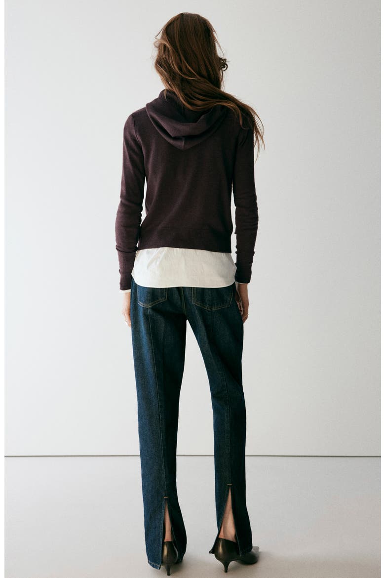 Hooded Cardigan, Alternate, color, BROWN