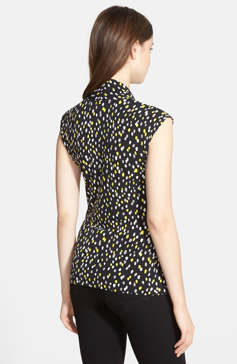 Chaus 'Scattered Drops' Print Cap Sleeve Faux Wrap Top, Alternate, color,