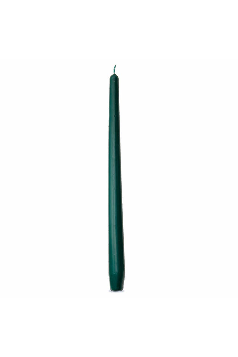 Dark Green Taper Candles Set of 4 Unscented Smokeless, Alternate, color, Green