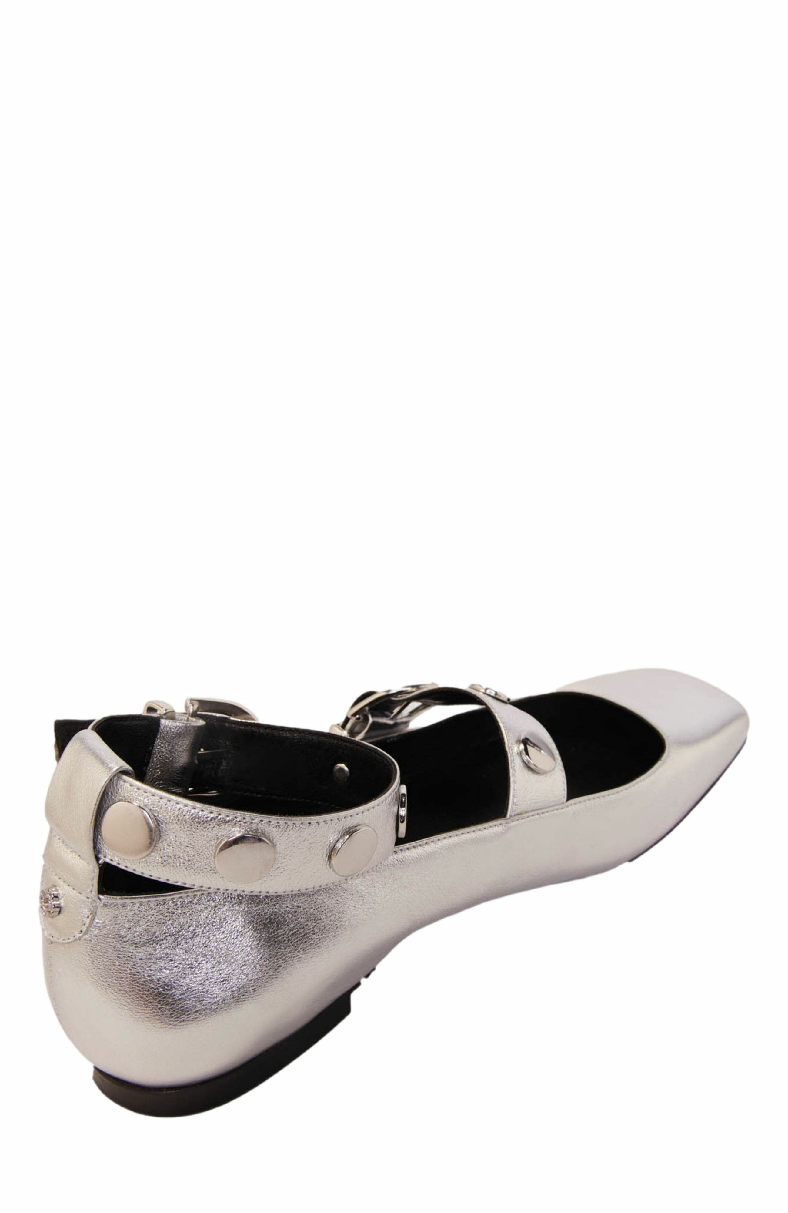 maje Metallic leather Mary Janes, Alternate, color, 