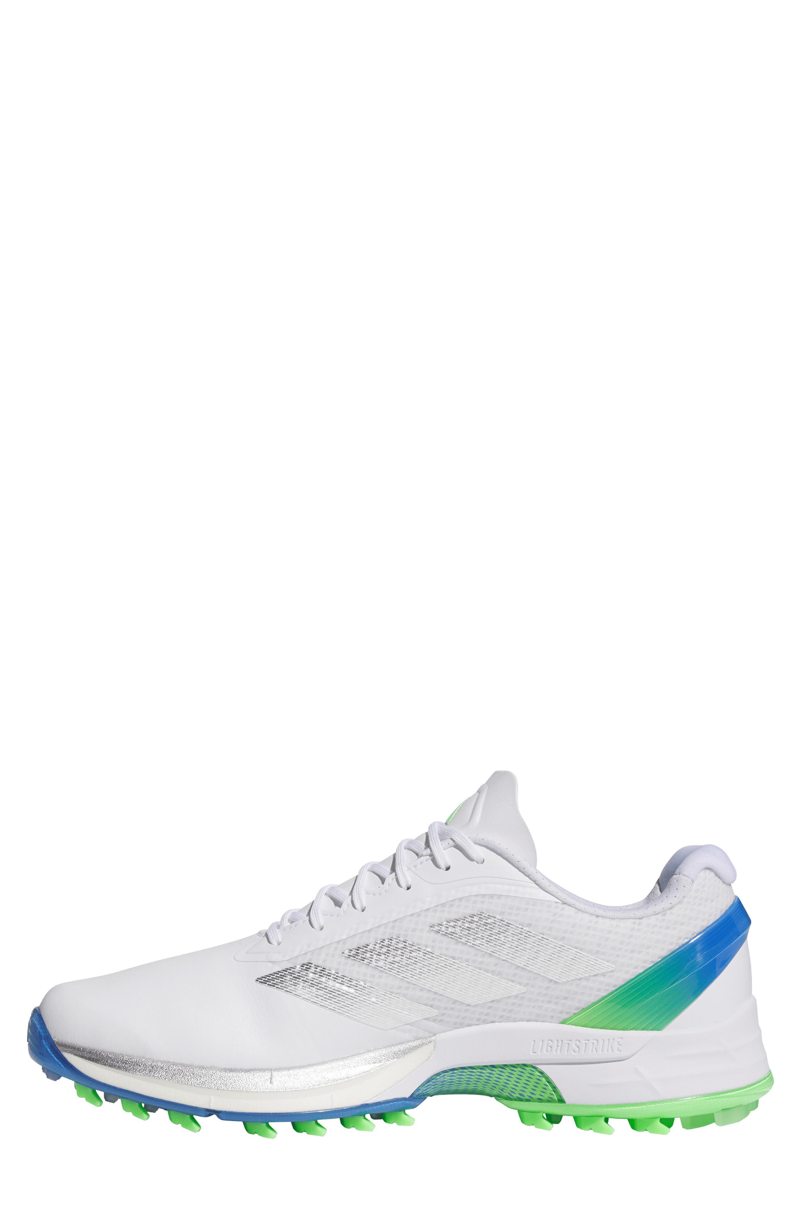 adidas Adizero Spikeless Golf Sneaker, Alternate, color, White/ Silver/ Lime Burst