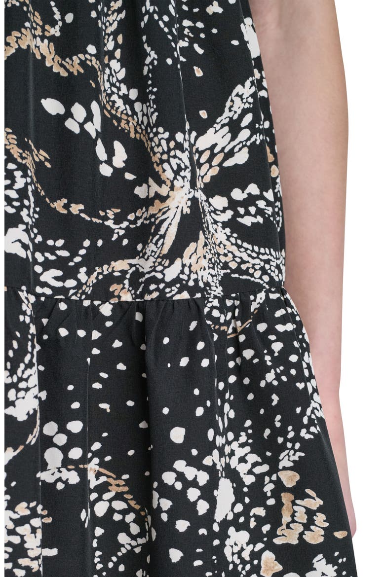 Commuter Sleeveless Swing Minidress, Alternate, color, BLACK/ WHITECAP