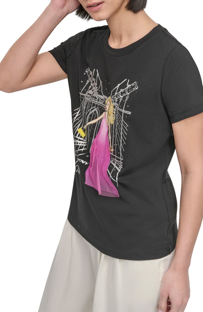 DKNY Brooklyn Bridge Graphic T-Shirt, Alternate, color, 
