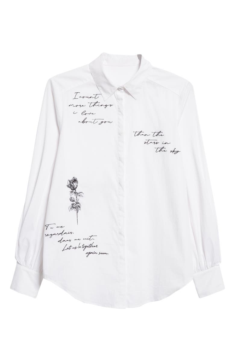 Cinq à Sept Kandice Mon Amour Embroidered Woven Shirt, Alternate, color,