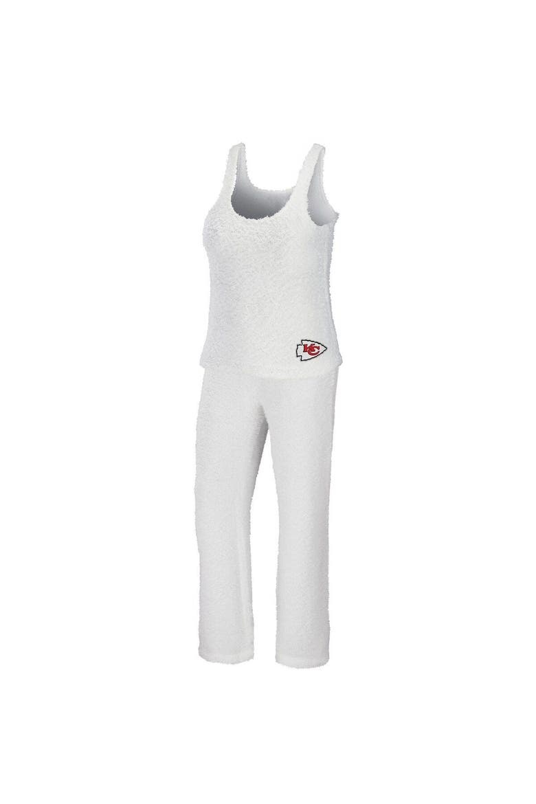 Women's WEAR by Erin Andrews Cream Kansas City Chiefs Plus Size Cozy Scoop Neck Tank Top & Pants Set, Main, color, Cream