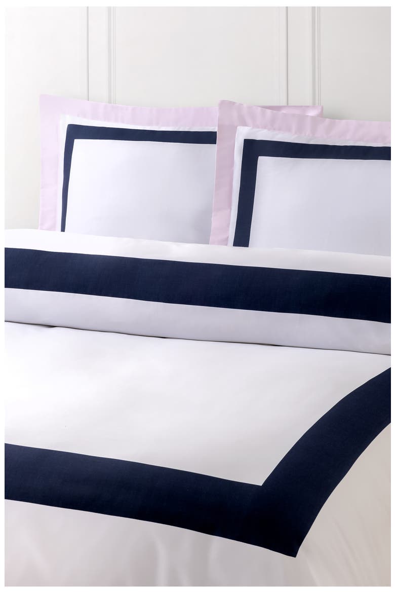 Double Border Turkish Cotton Sateen Duvet Cover & Sham Set, Alternate, color, PINK