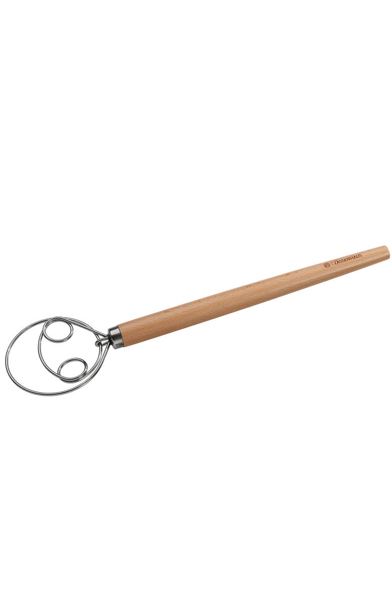 Danish Batter and Dough Whisk with Beechwood Handle, 13.75", Main, color, Silver