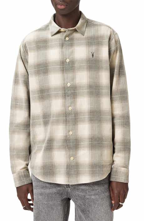 AllSaints Yuki Plaid Cotton Flannel Button-Up Shirt
