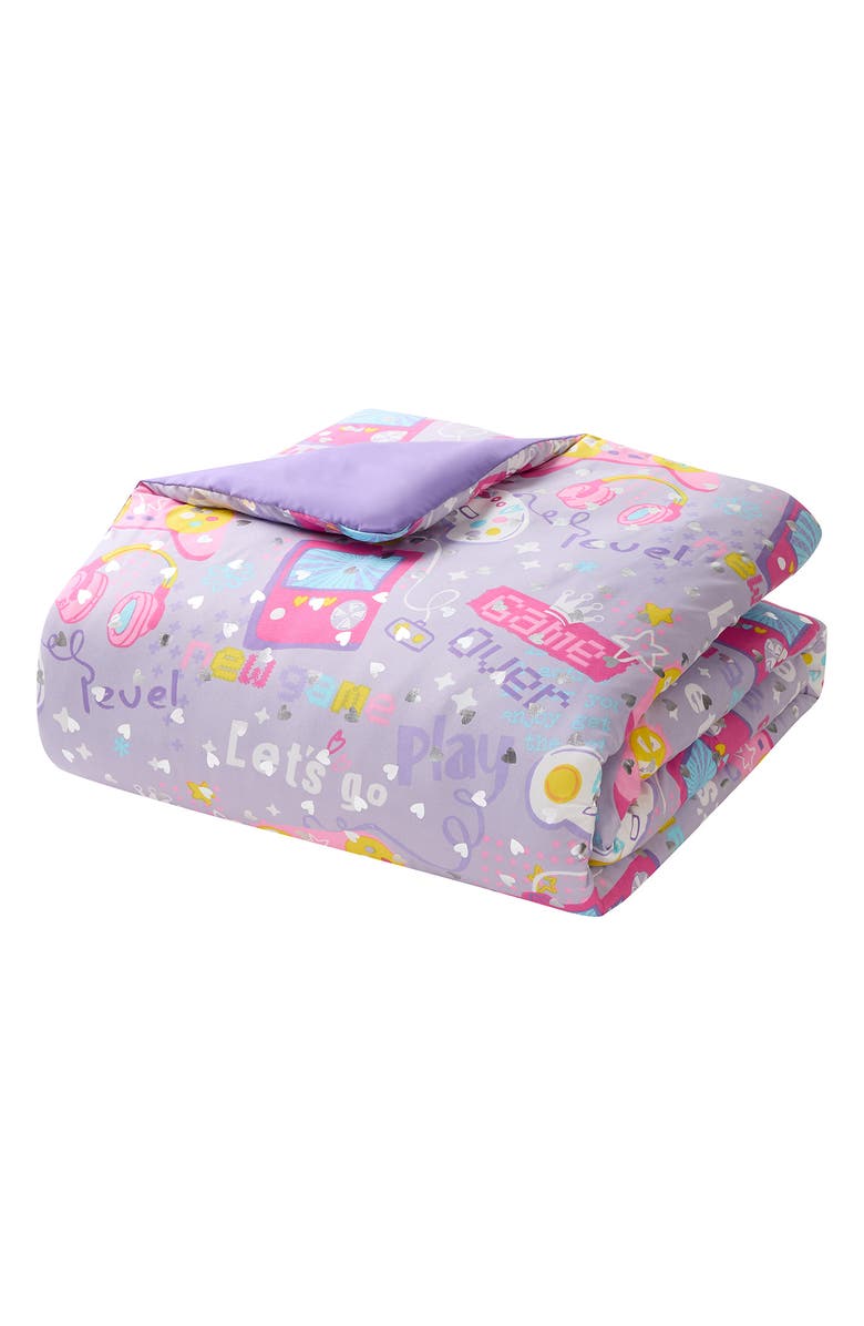 VCNY HOME Print 3-Piece Comforter Set, Main, color, Purple