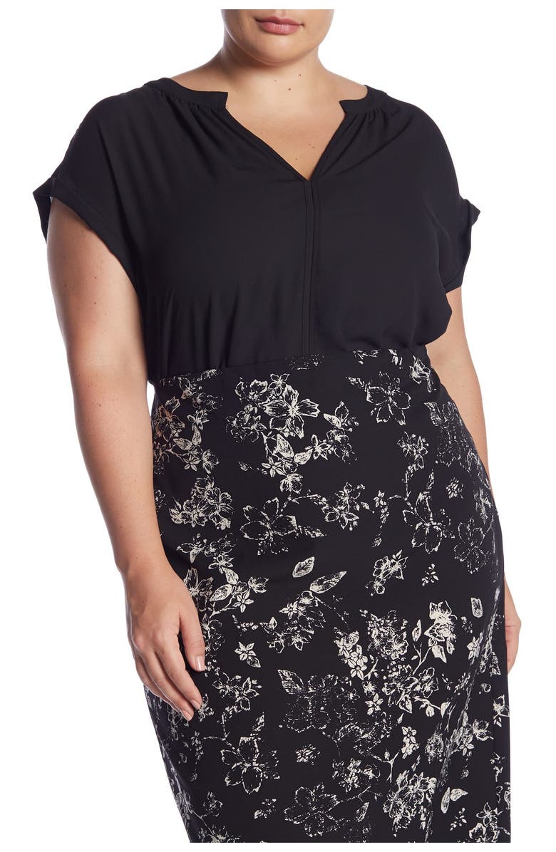 PHILOSOPHY BY RPUBLIC CLOTHING Split Neck Rolled Sleeve Blouse, Main, color, 