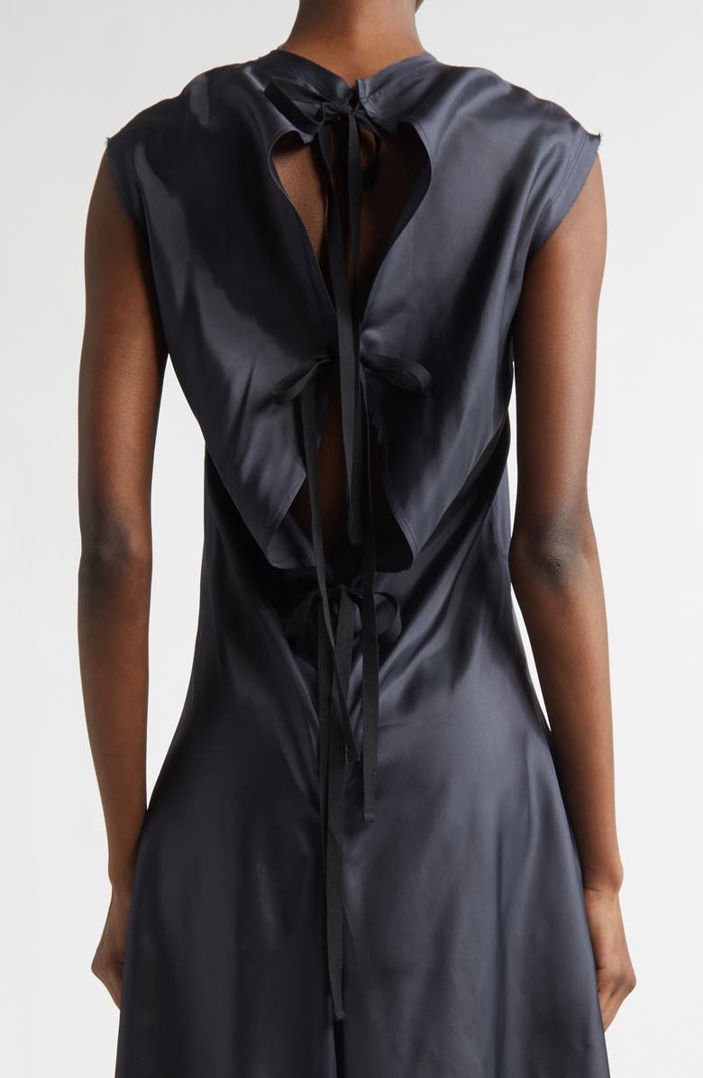 renaissance renaissance Ziggy Raw Edge Satin A-Line Dress, Alternate, color, Dark Blue