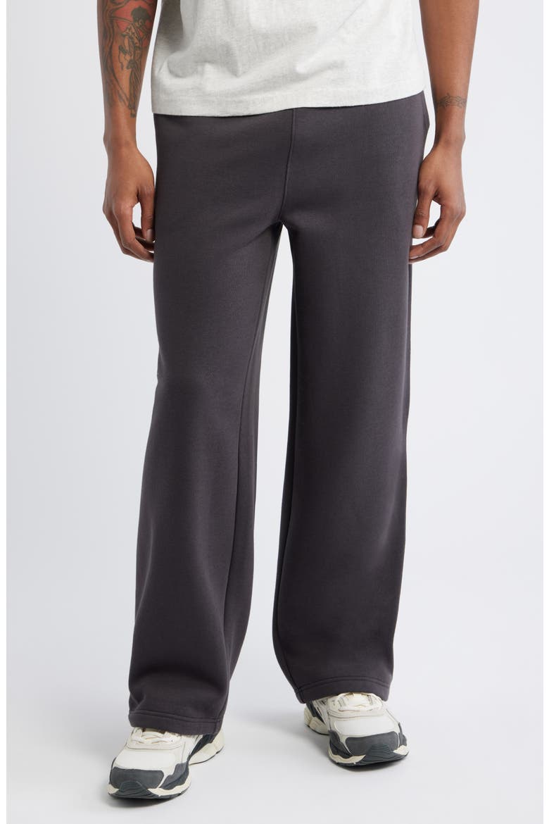Straight Leg Fleece Sweatpants, Main, color, BLACK FADED