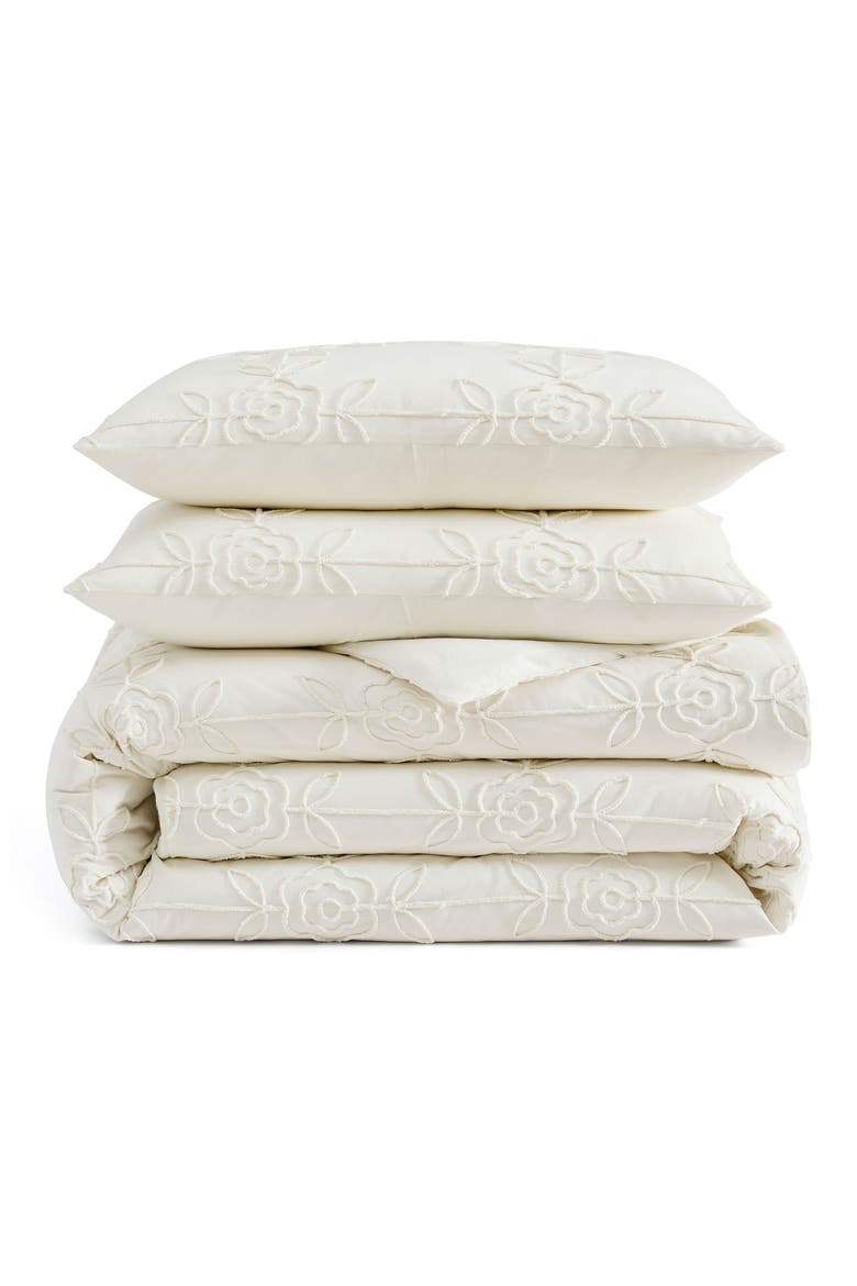 Trellis Rose Duvet Cover & Pillow Shams Set, Main, color, IVORY