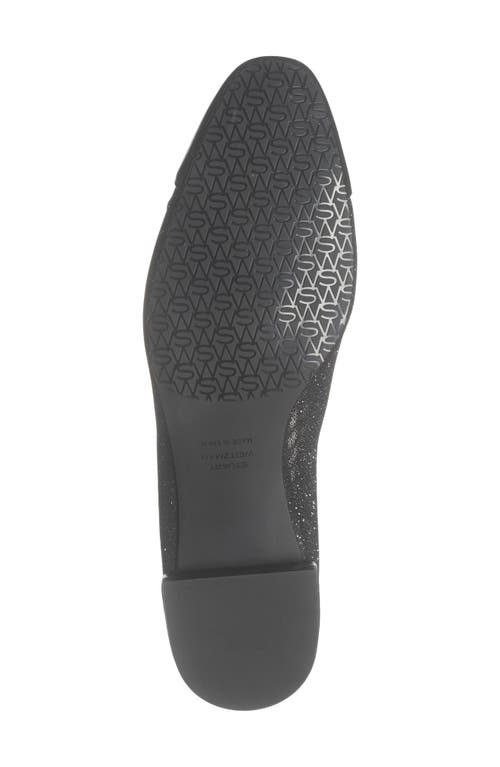 Stuart Weitzman Sleek Cap Toe Bow Flat In Black