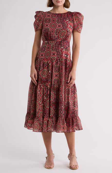 Vince Camuto Chiffon Puff Sleeve Dress