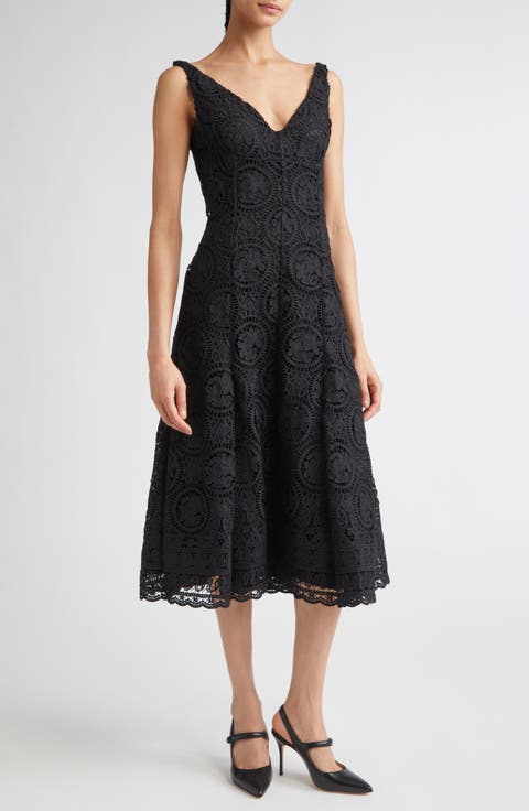 Geneve Guipure Lace Fit & Flare Dress
