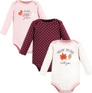 Hudson Baby Essential All-Cotton Long-Sleeve Bodysuit Triple Pack