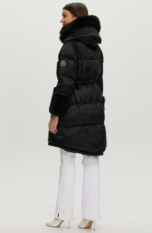 Gorski Apres-ski Jacket With Lamb Hood Trim & Cuffs In Black