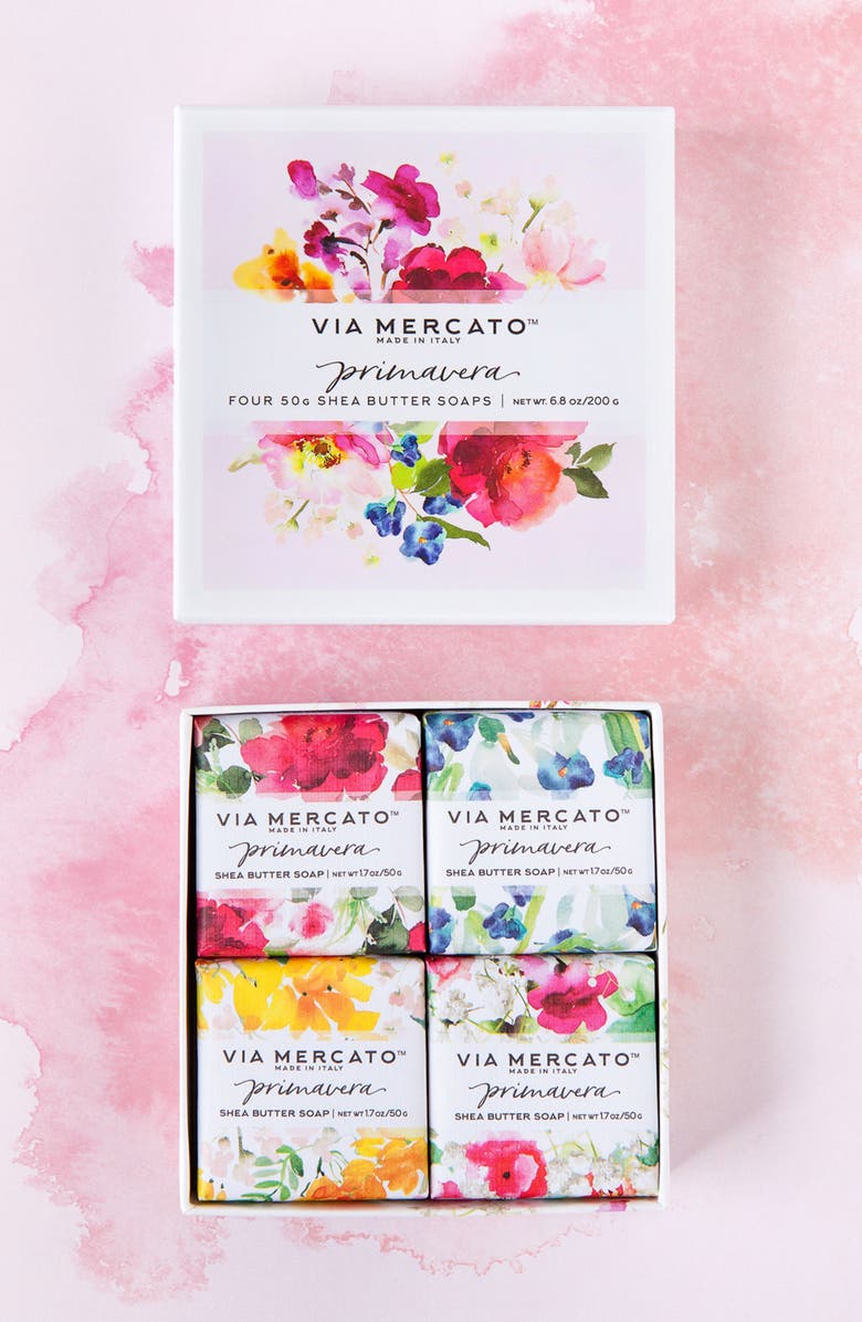 EUROPEAN SOAPS Via Mercato<sup>™</sup> Primavera Spring Flowers 4-Piece Soap Set, Alternate, color,