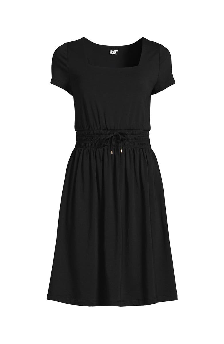 Lands' End Plus Size Cotton Modal Smocked Waist Dress, Alternate, color, 