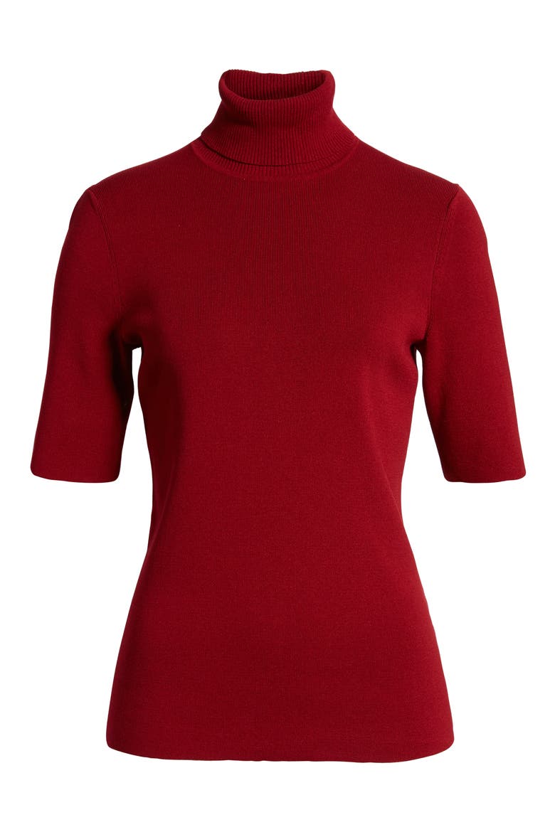 Short Sleeve Turtleneck Sweater, Alternate, color, TITIAN RED