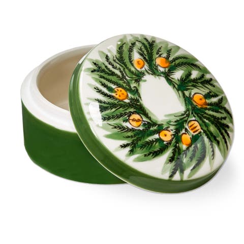 Citrus Grove Ceramic Trinket Dish - Green Decorative Tray