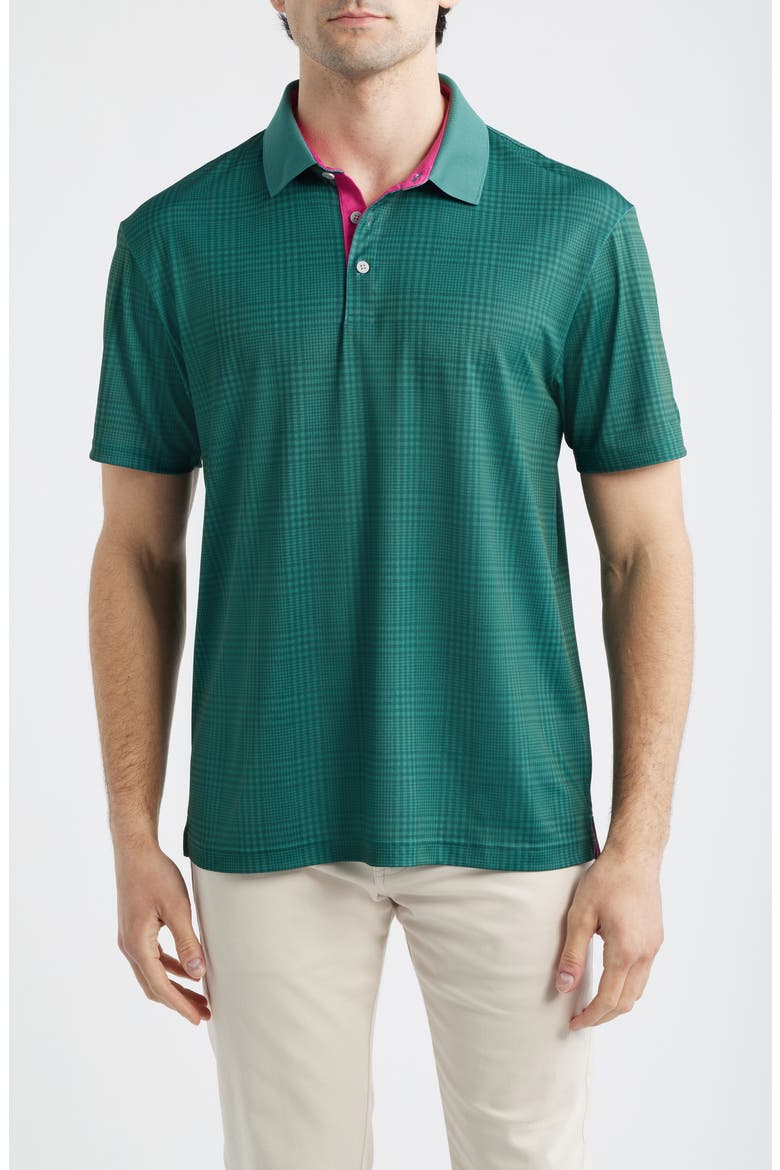 Bobby Check Performance Golf Polo, Main, color, FOREST