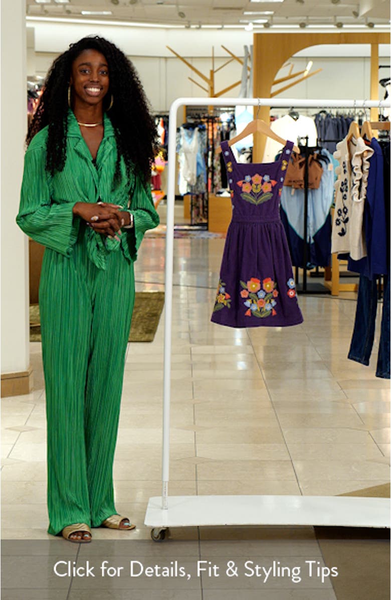 Kids' Embroidered Corduroy Pinafore Dress, sales video thumbnail