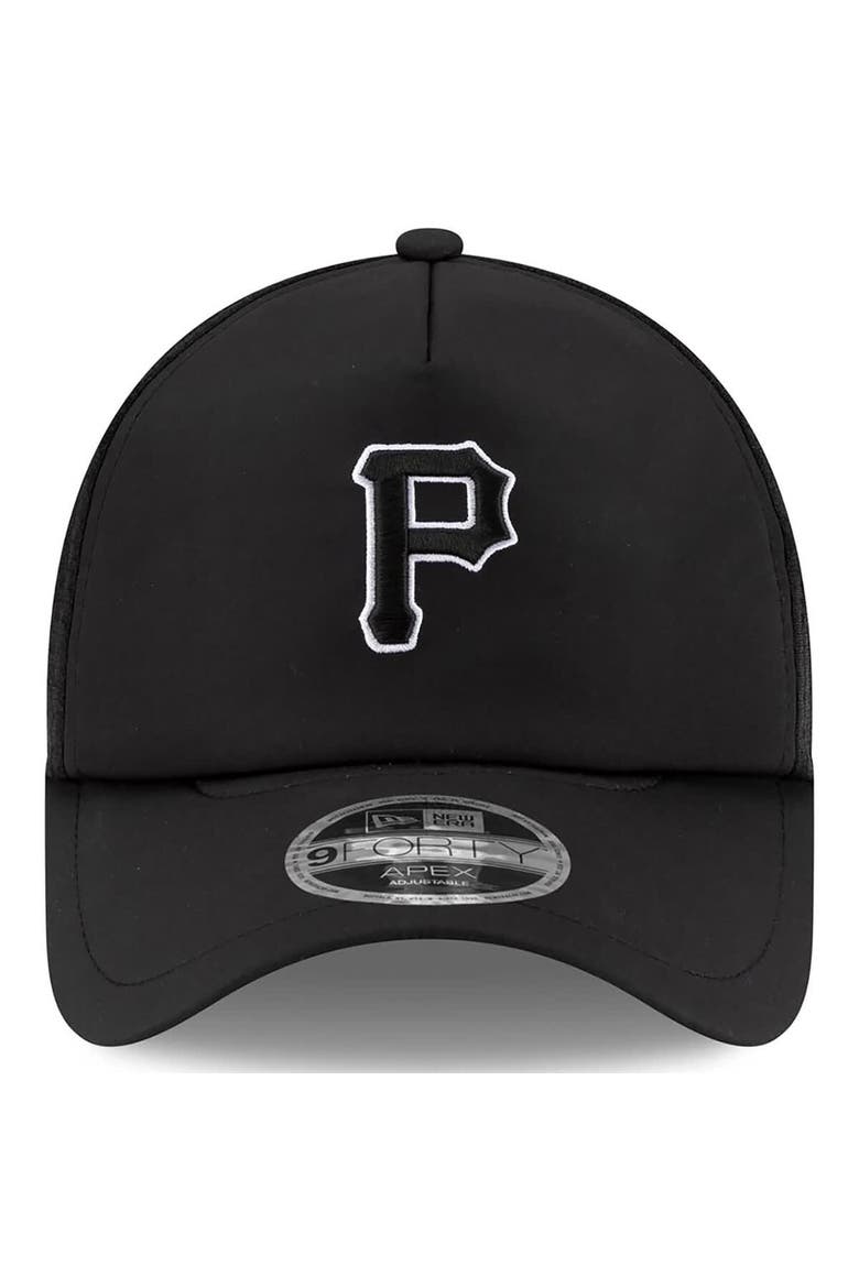 Men's New Era Black Pittsburgh Pirates 2026 Batting Practice Apex 9FORTY Adjustable Trucker Hat, Alternate, color, Black