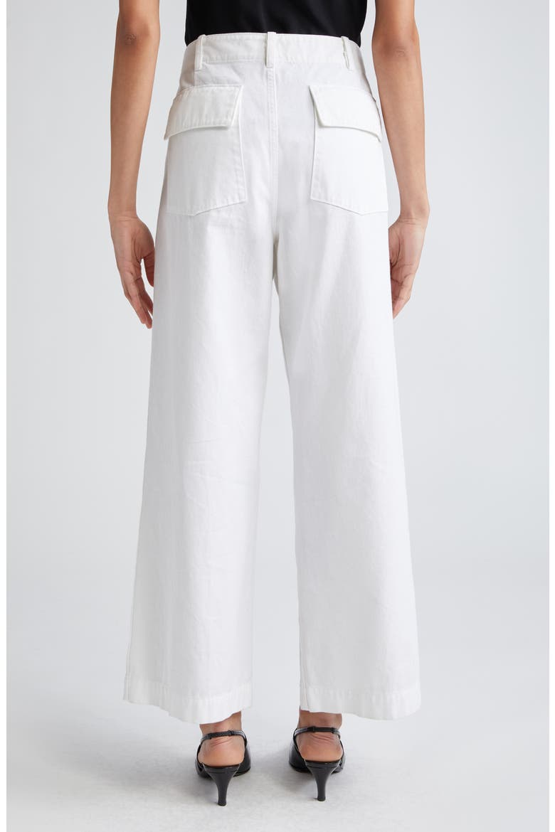 Leon Wide Leg Cotton Pants, Alternate, color, WHITE