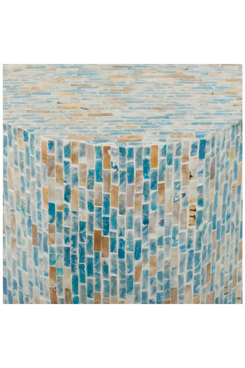 Blue Mother of Pearl Contemporary Accent Table, Alternate, color, BLUE