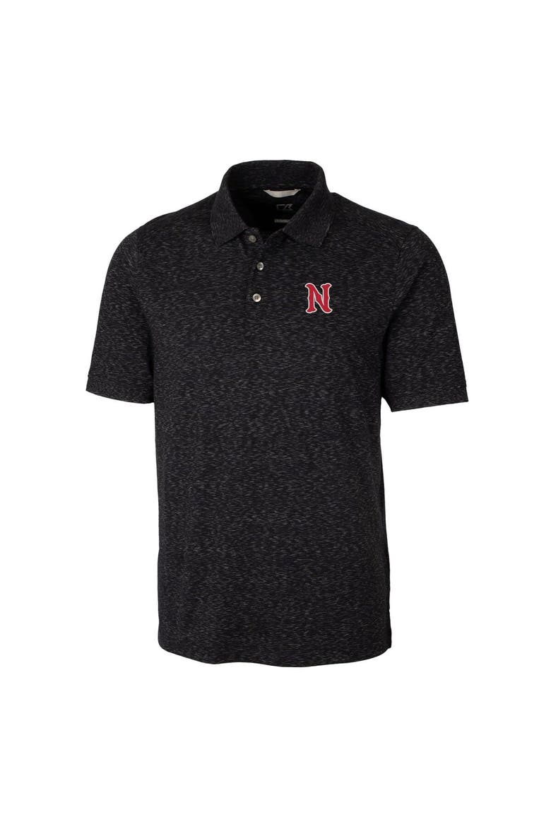 Men's Cutter & Buck Black Nashville Sounds Big & Tall DryTec Advantage Tri-Blend Space Dye Polo, Alternate, color, Black