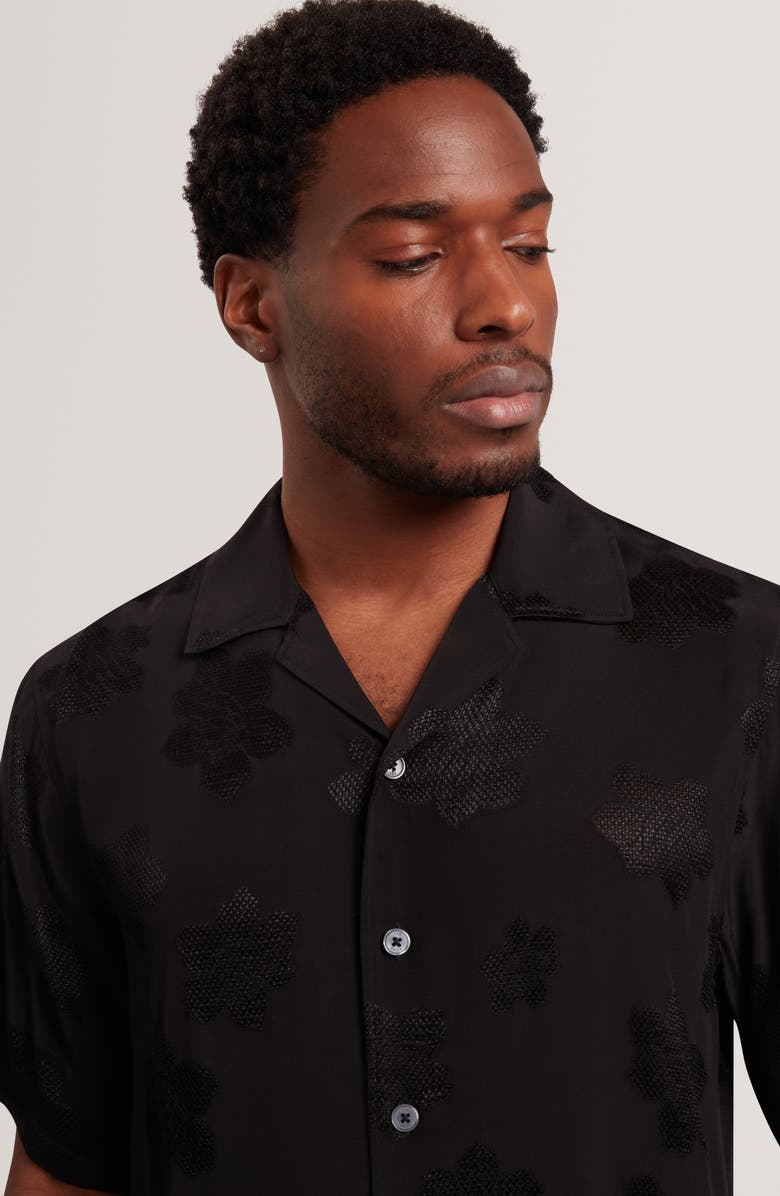 Ted Baker Thovan Floral Jacquard Camp Shirt, Alternate, color, 