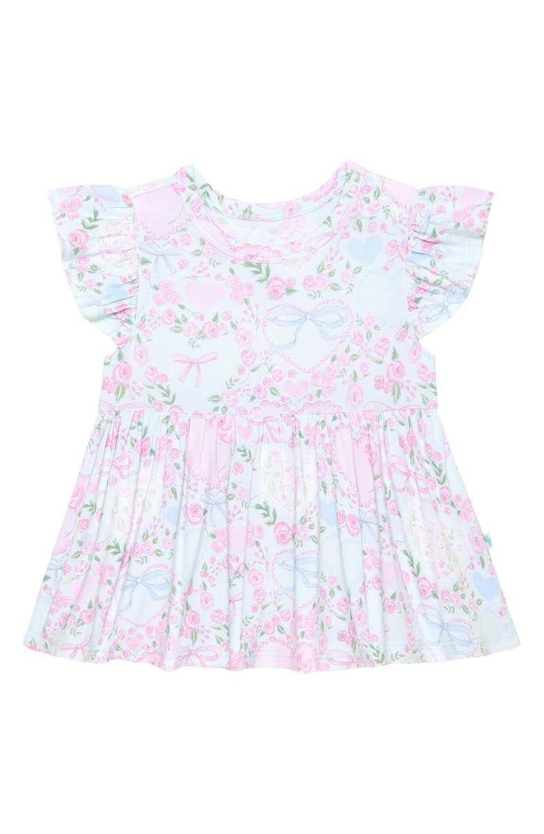 Posh Peanut Ruffle Cap Sleeve Dress with Bloomers, Alternate, color, Light/ Pastel Blue