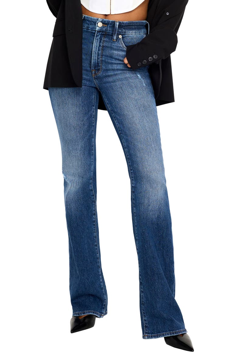 Good American Good Classic Bootcut Jeans, Main, color, Indigo704