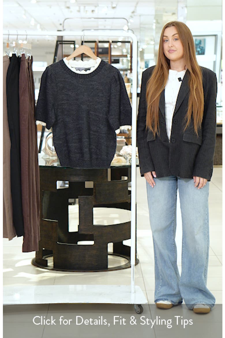 Scallop Trim Puff Sleeve Sweater video