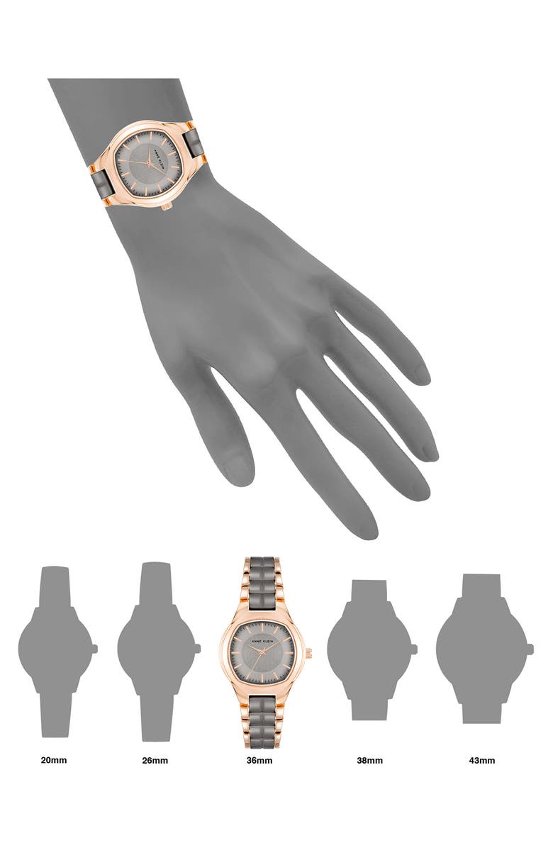 AK ANNE KLEIN Brushed Dial Ceramic Bracelet Watch, 32mm, Alternate, color, Taupe