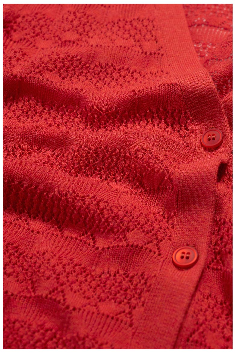 Sweet Day Pointelle Organic Cotton Cardigan, Alternate, color, KNIT MELANGE SUNSTONE