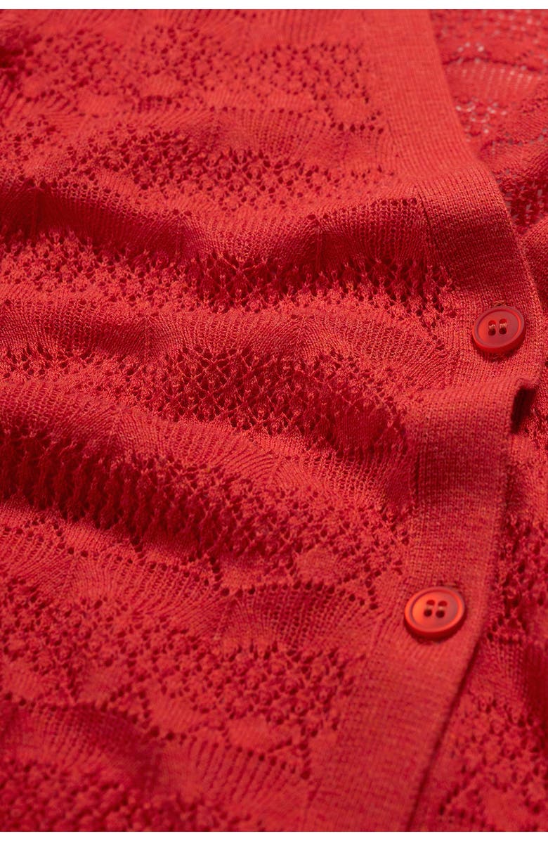 Seasalt Cornwall Sweet Day Pointelle Organic Cotton Cardigan, Alternate, color, Knit Melange Sunstone