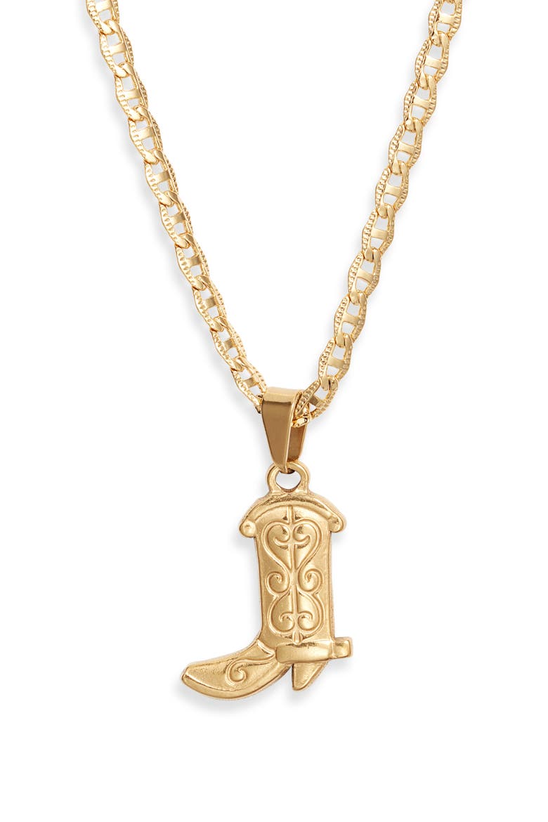 Rodeo Princess Pendant Necklace, Main, color, GOLD