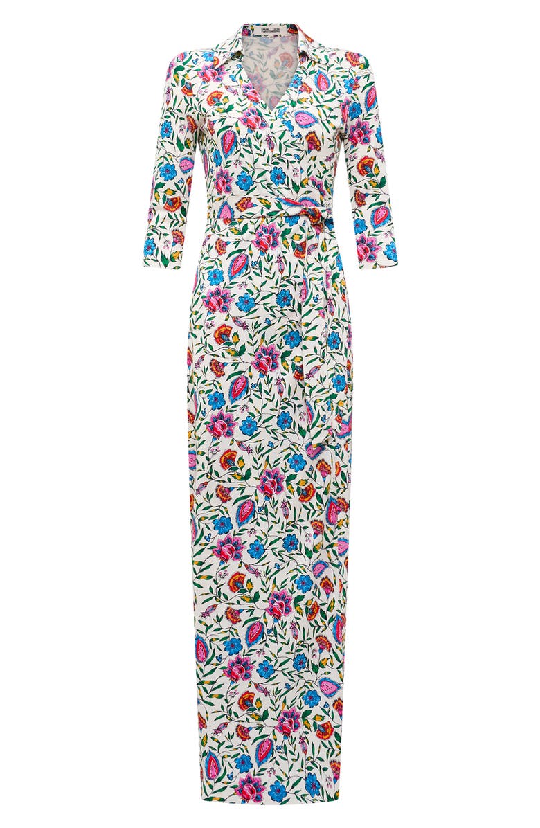 DVF Abigail Silk Wrap Maxi Dress, Alternate, color,