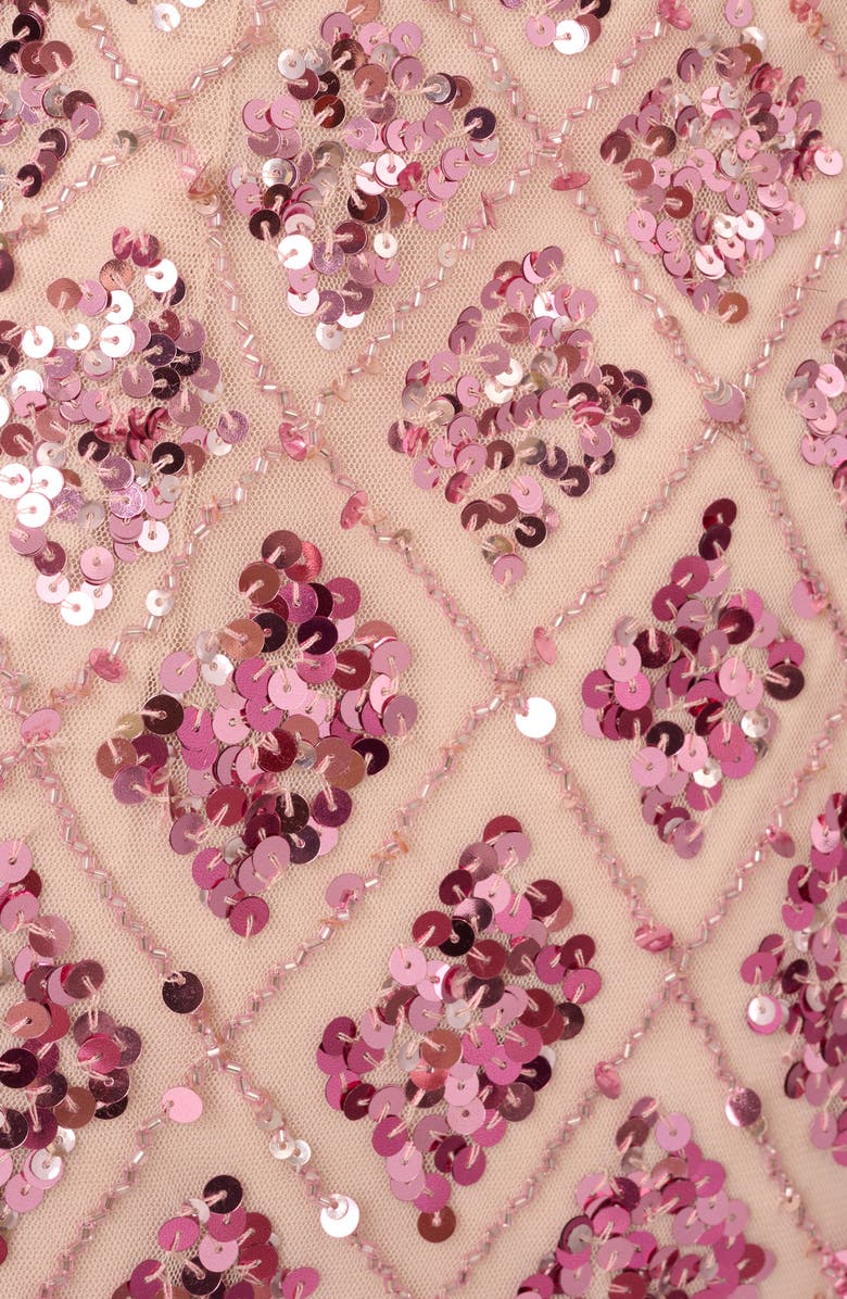 Aidan Mattox by Adrianna Papell Embellished Mesh Column Gown, Alternate, color, 