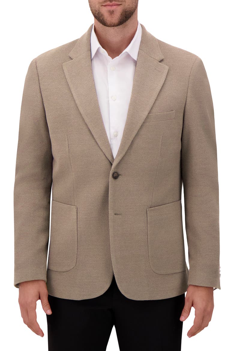 Modern Fit Cotton Blend Piqué Sport Coat, Main, color, DARK TAUPE