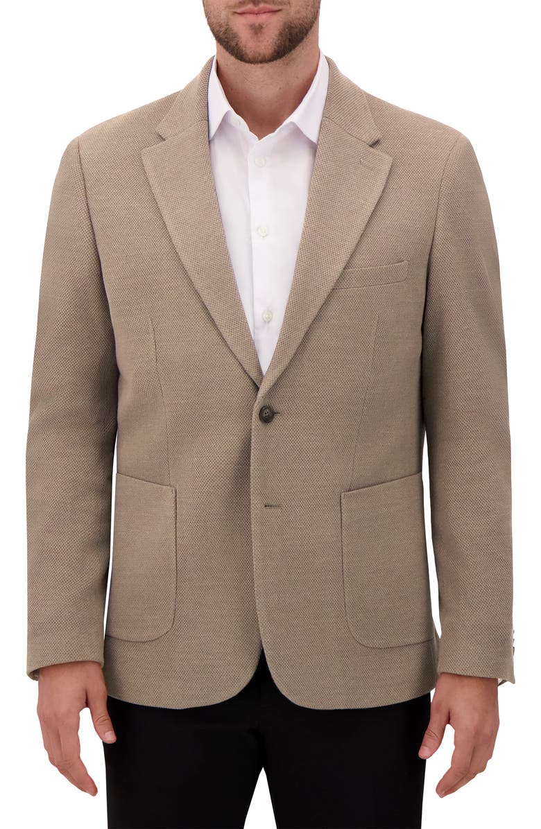 Victor Emmanuel Modern Fit Cotton Blend Piqué Sport Coat, Main, color, Dark Taupe