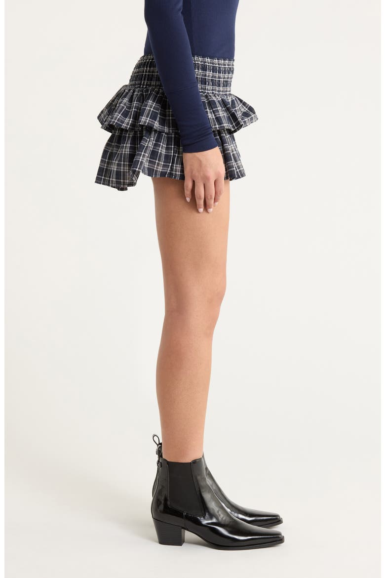 Plaid Tiered Skort, Alternate, color, BLUE MULTI