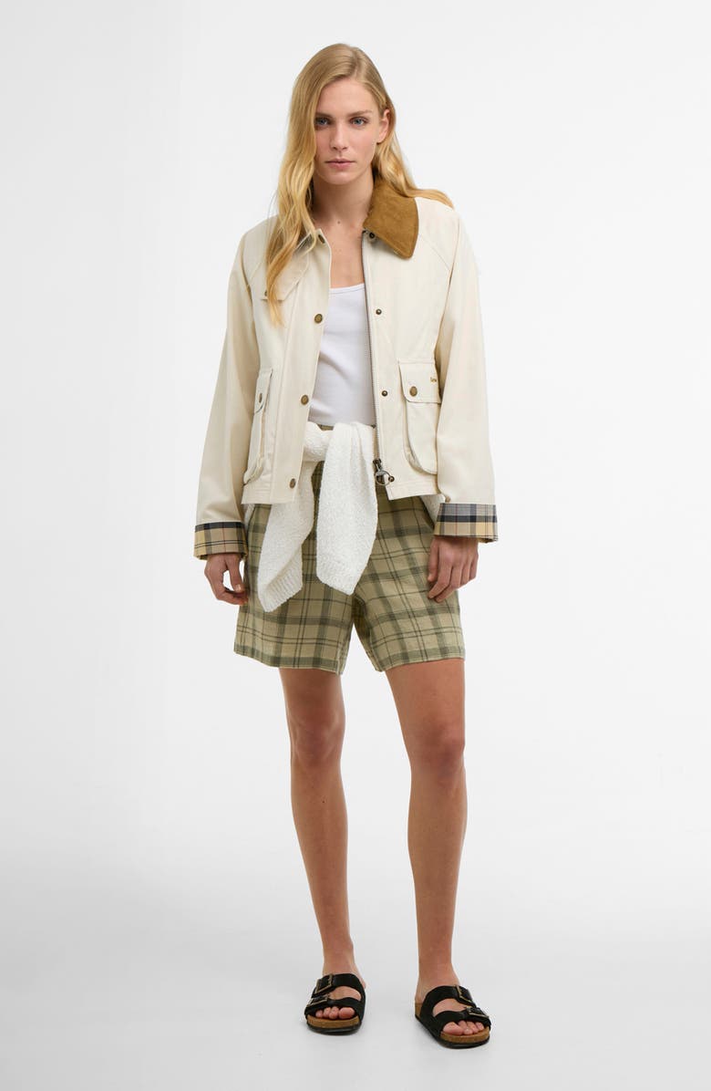 Barbour Beadnell Crop Cotton Jacket, Alternate, color, Light Pearl/ Dress