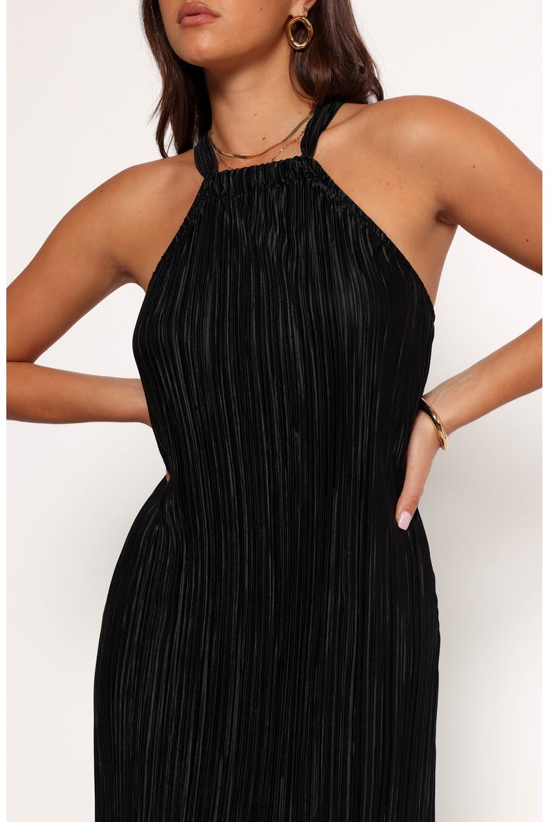 Melody Plissé Maxi Dress, Alternate, color, BLACK
