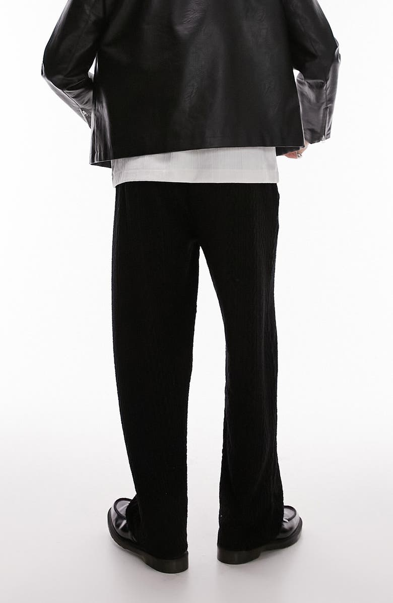 Topman Straight Leg Textured Velour Pants, Alternate, color, 